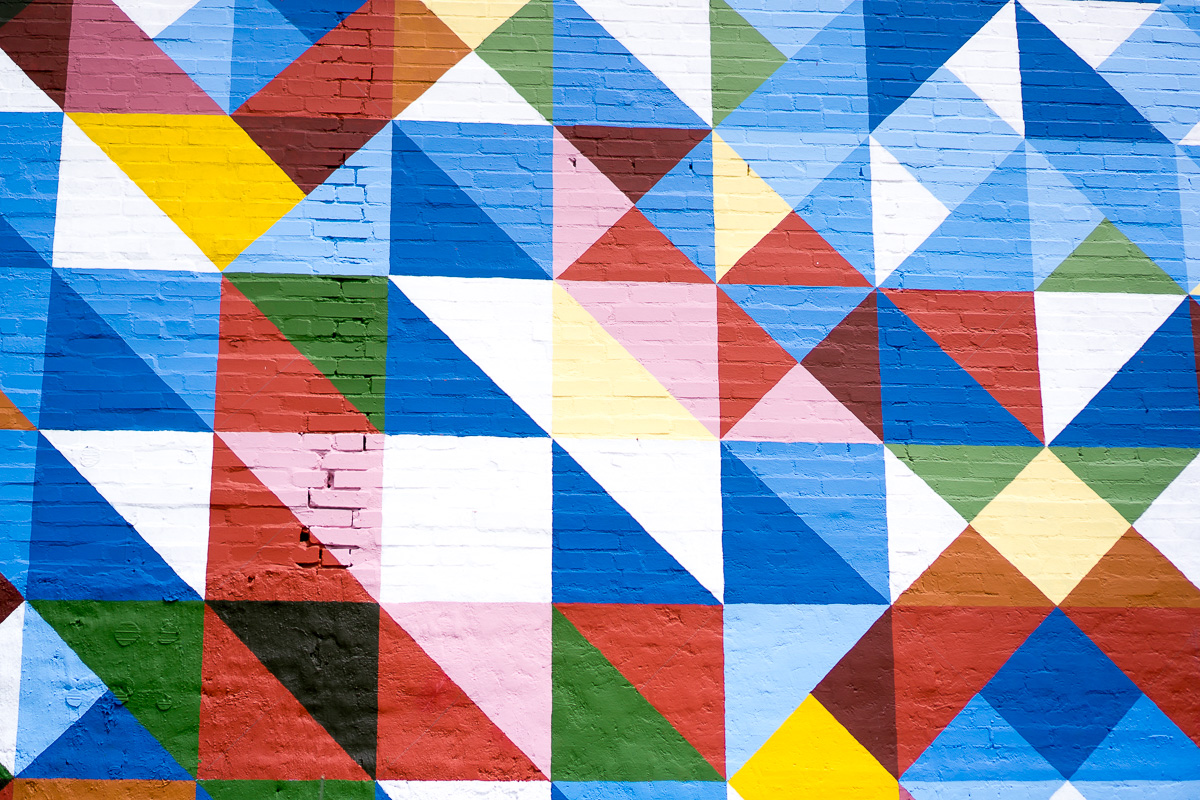 Colorful Squares Wall Mural // 2810 Elm St, Dallas, TX 75226 one of the Deep Ellum Murals