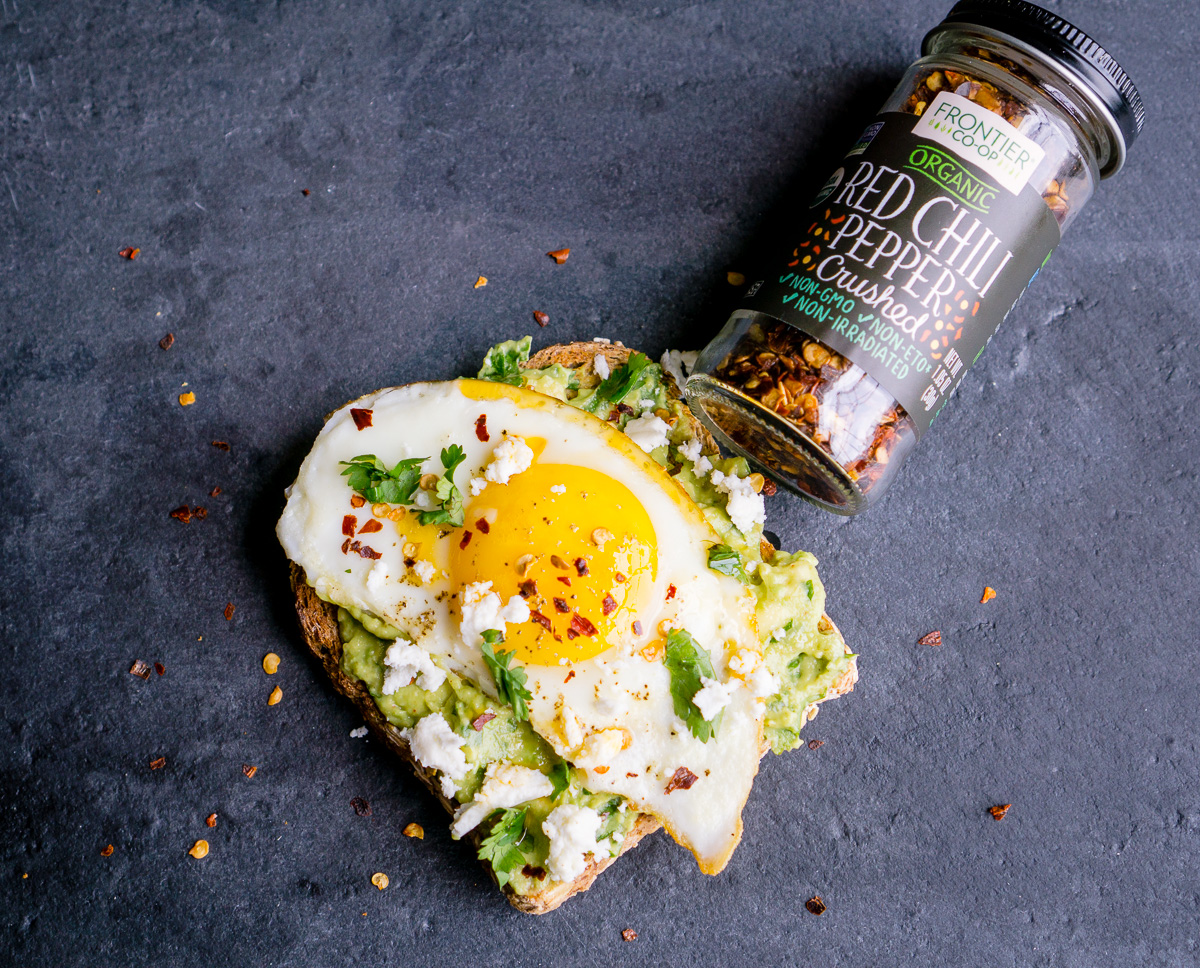 Avocado Toast with Organic Red Pepper Flakes