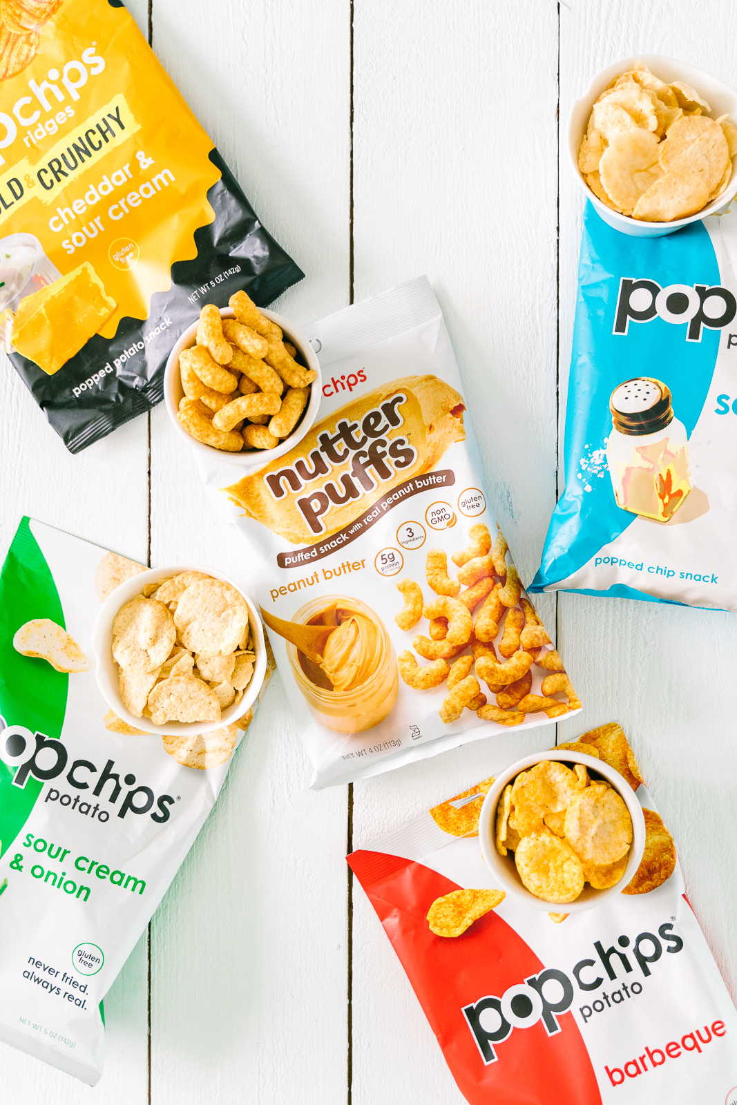 top view of Pop Chips Gluten Free Snacks